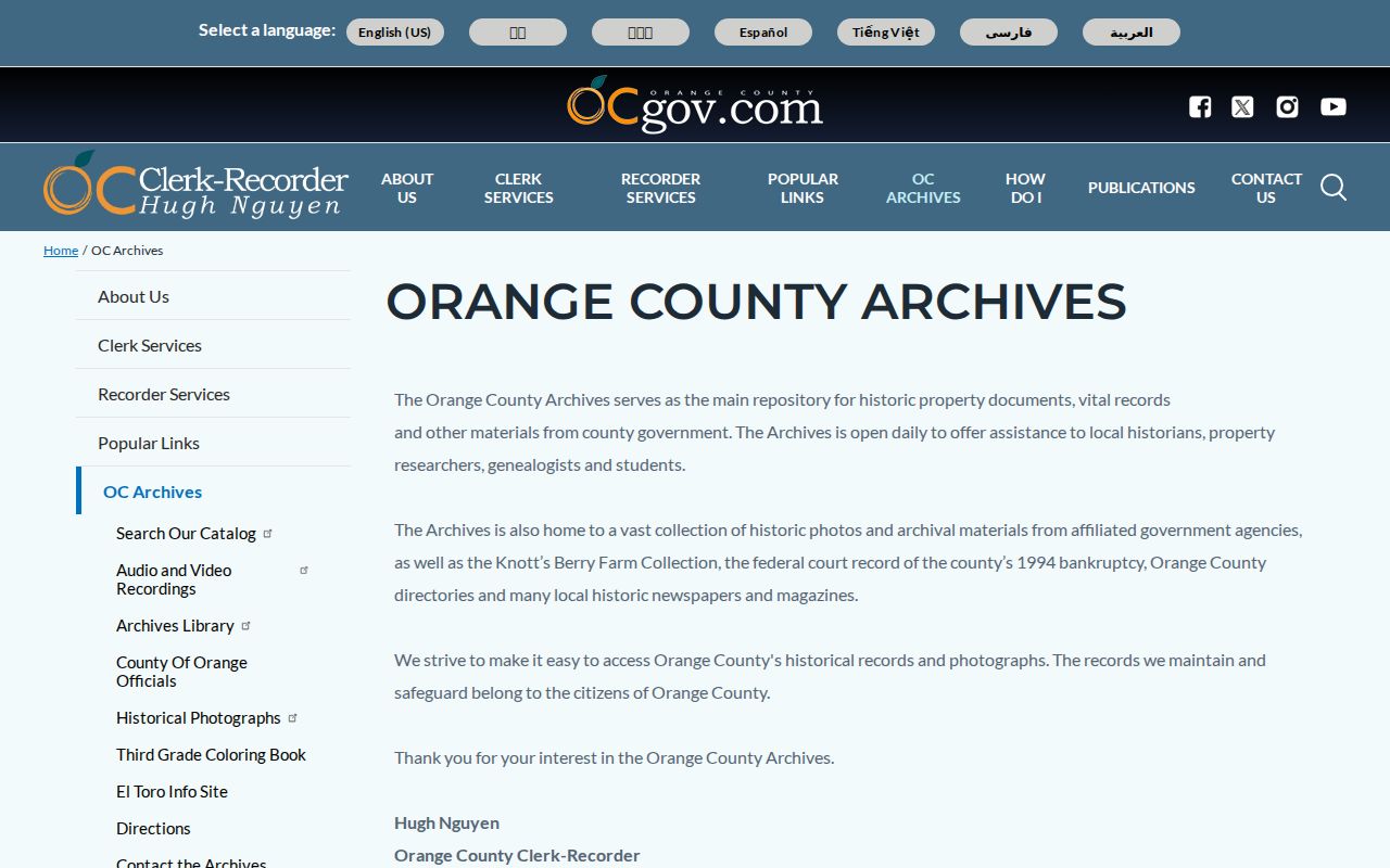 Dana Point city directory collections at Orange County Archives