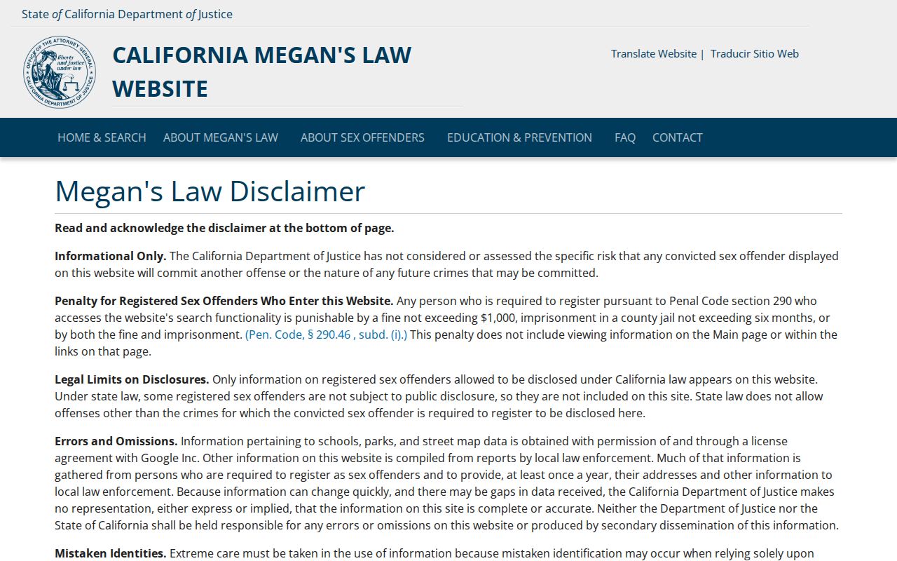 Dana Point neighbors California Megan's Law registry for a safety lookup