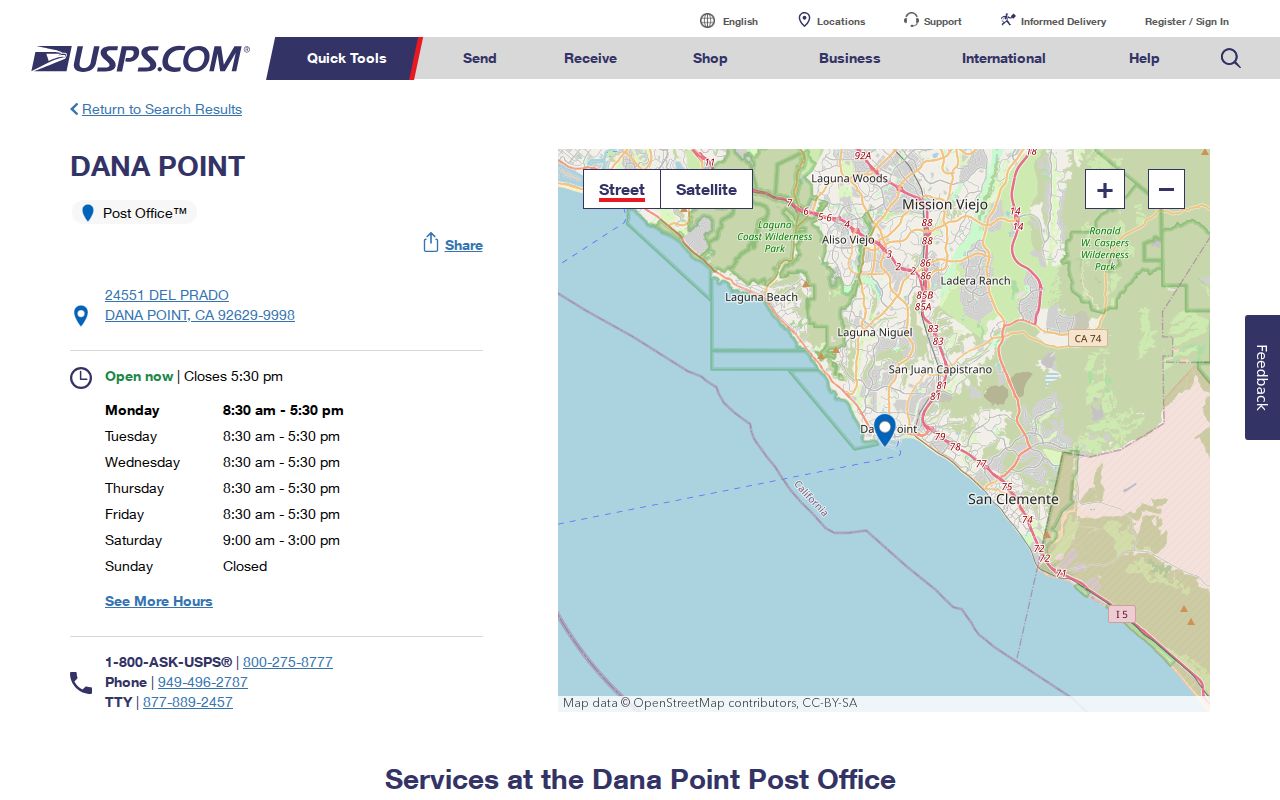 Dana Point ZIP code Dana Point Post Office details